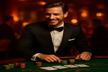 স্বর্ণালী কয়েন ও রুলেটের গতিময় ক্যাসিনো চিত্র